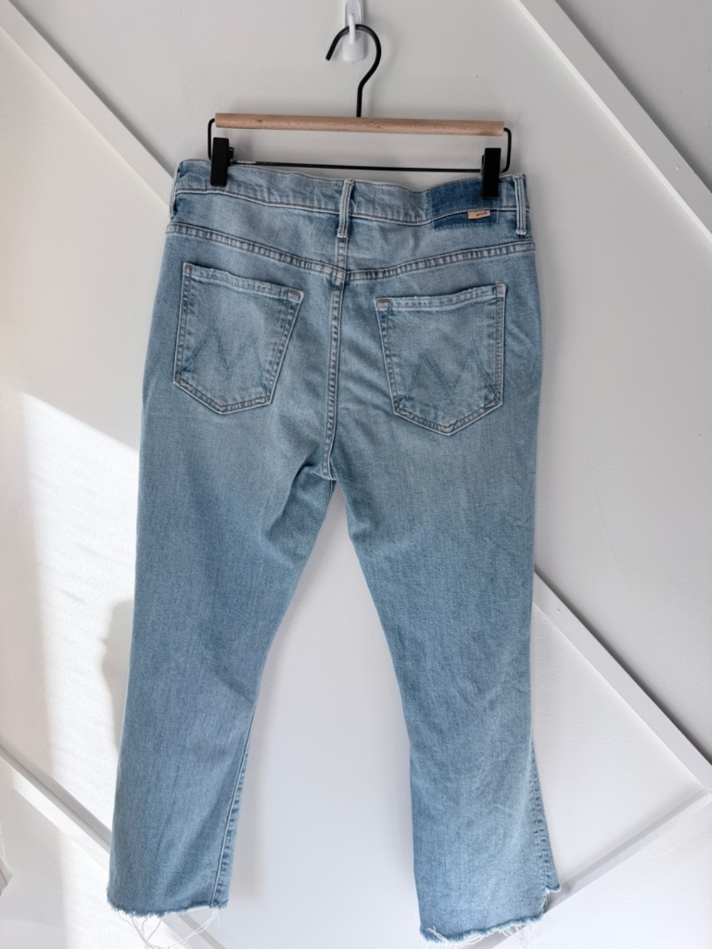 Mother The Superior Step Ankle Fray Distressed Jeans |High Rise Raw Hem Crop |30 - Picture 4 of 17